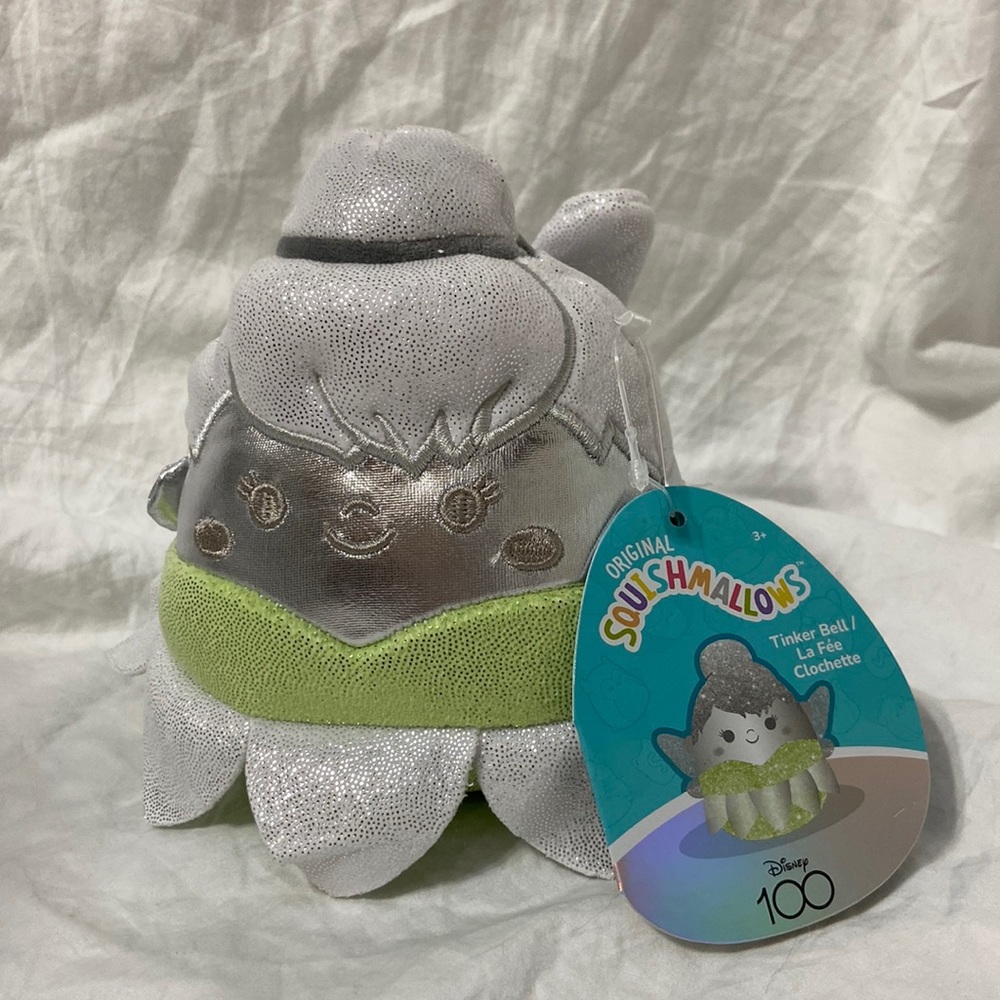 Disney 100 green and silver Tinker Bell Squishmallow. 100th Anniversary. Size 5”